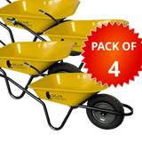 Bear Barrows X-Power 90L Yellow Tarmac/Construction Wheelbarrow (Pack of 4)
