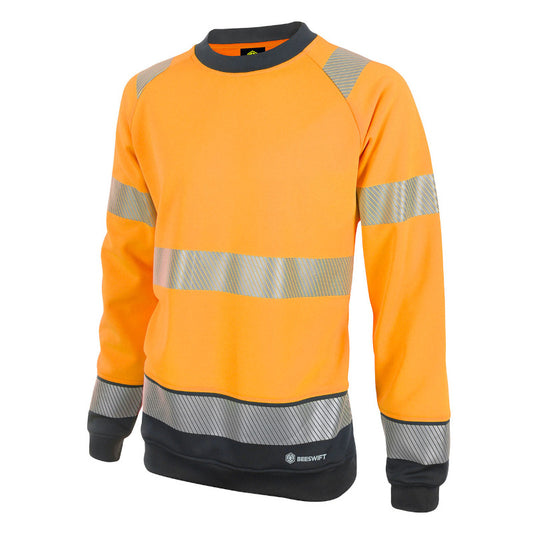 Beeswift Deltic Hi-vis Two-tone Sweatshirt Orange / Black