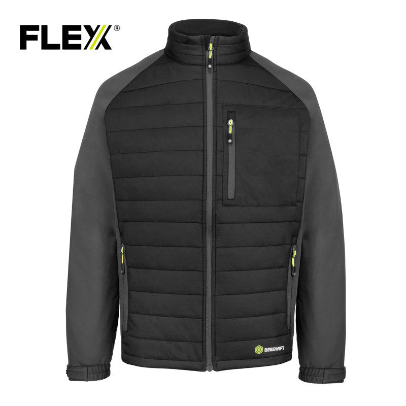 Beeswift Flex Work Padded Jacket Black/Grey