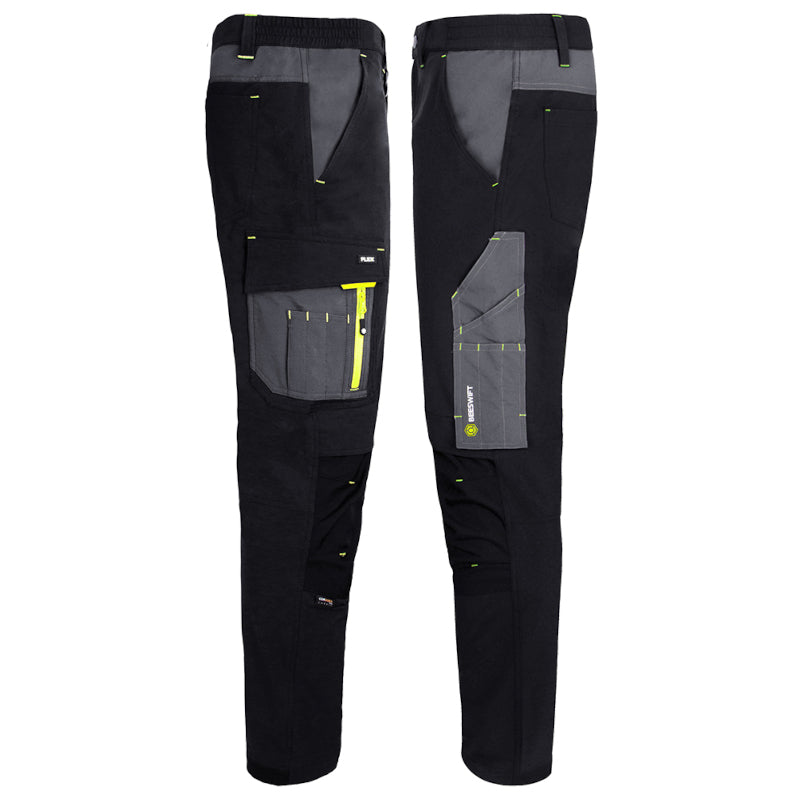 Flex Workwear Two-tone Trousers Black/Grey