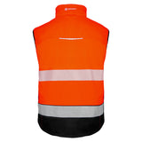 Beeswift Deltic Two-tone Hi-vis Softshell Rail Bodywarmer Orange / Black