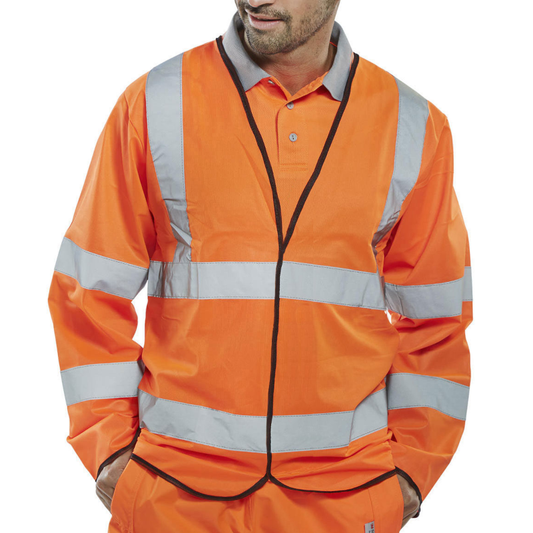 Beeswift Hi-vis Long Sleeve Jerkin Orange