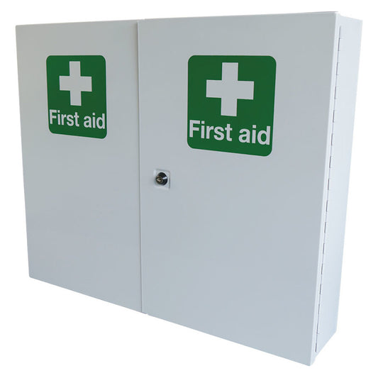 Click Medical Double Door Metal First Aid Cabinet White