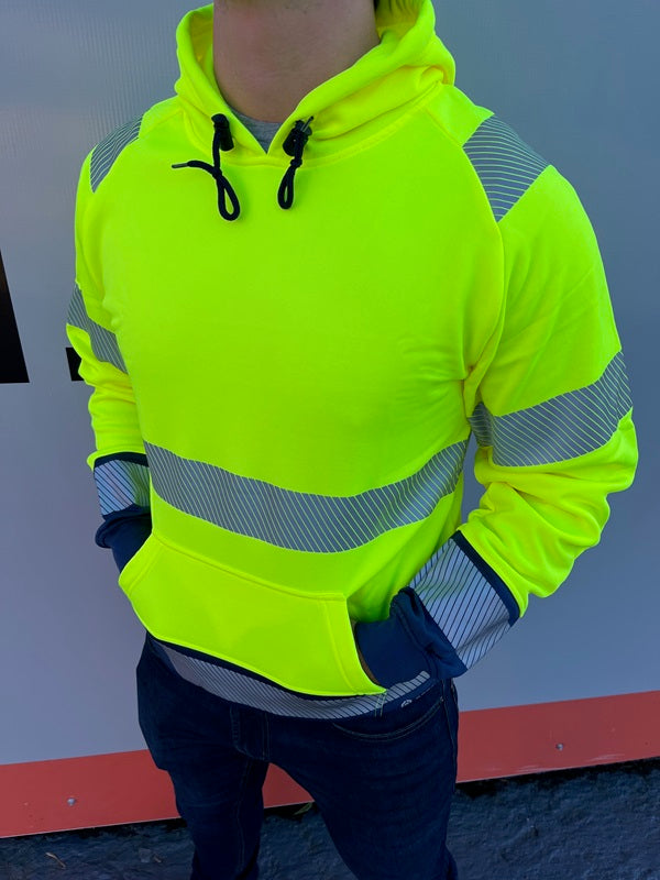 Beeswift Deltic Hi-vis Two-tone Hoodie Saturn Yellow / Navy