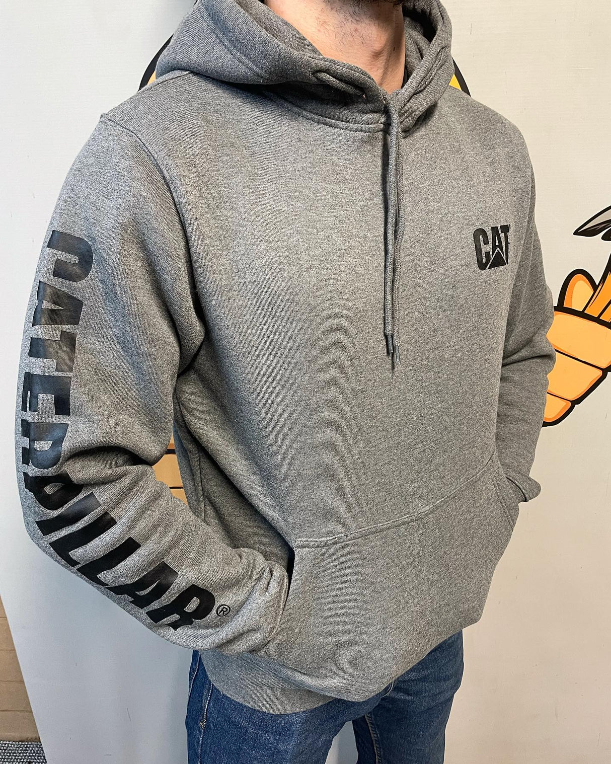 Caterpillar Grey Banner Hoodie