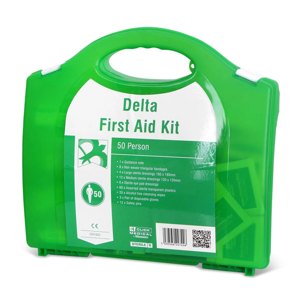 Click Medical Delta Hse 1-50 Person First Aid Kit Green
