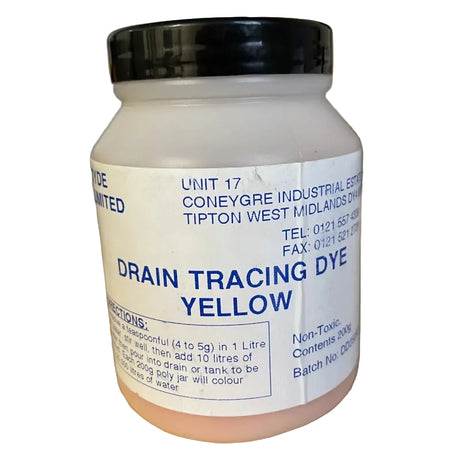Drain Tracing Dye 200g Yellow