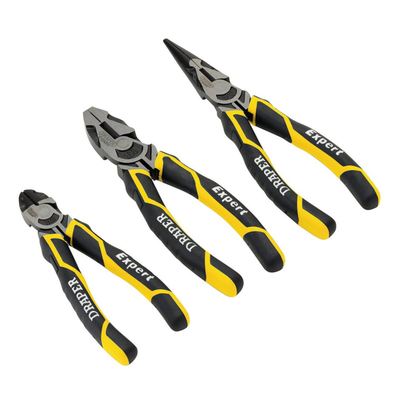 Draper High Leverage Plier Set, Yellow (3 Piece)