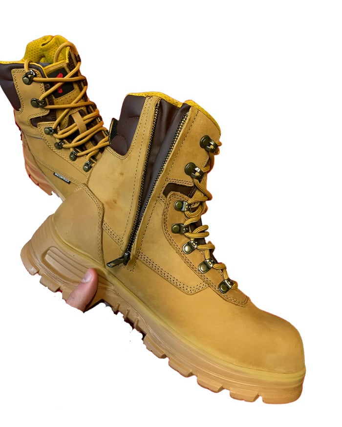 Forza S7S SR Honey Leather Laced Zip Waterproof Safety Boot