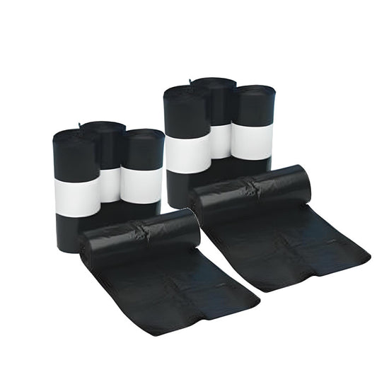 Heavy Duty 26 x 44" Builders Black Plastic Refuse Bags (8 Rolls of 25 Bags)