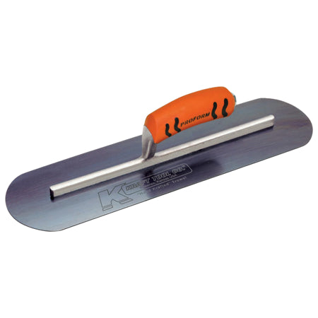 Kraft 24" x 5" Blue Steel Pool Trowel with a ProForm® Handle on a Long Shank