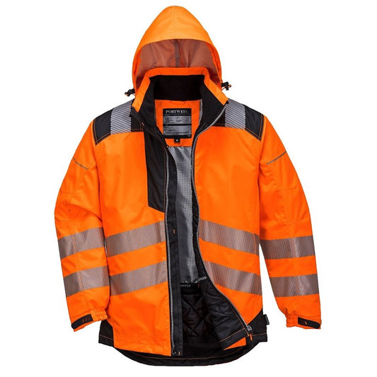 Portwest Vision Hi-Vis Orange Rain Jacket