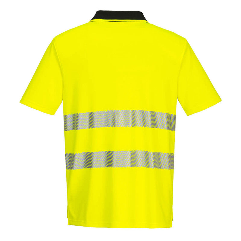 Portwest DX4 Yellow Hi-Vis Zip Polo Shirt