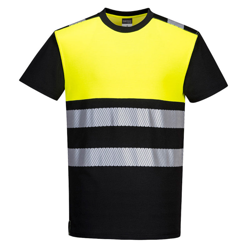 Portwest PW3 Hi-Vis Yellow Cotton Comfort Class 1 T-Shirt