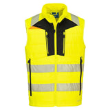 Portwest DX4 Hi-Vis Softshell Bodywarmer Yellow/Black