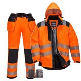 Portwest Vision Hi-Vis Orange Rain Jacket & Trouser Suit