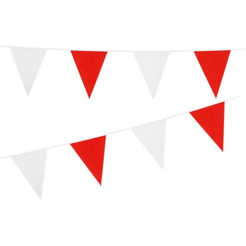Heavy-Duty Red and White Bunting Triangle