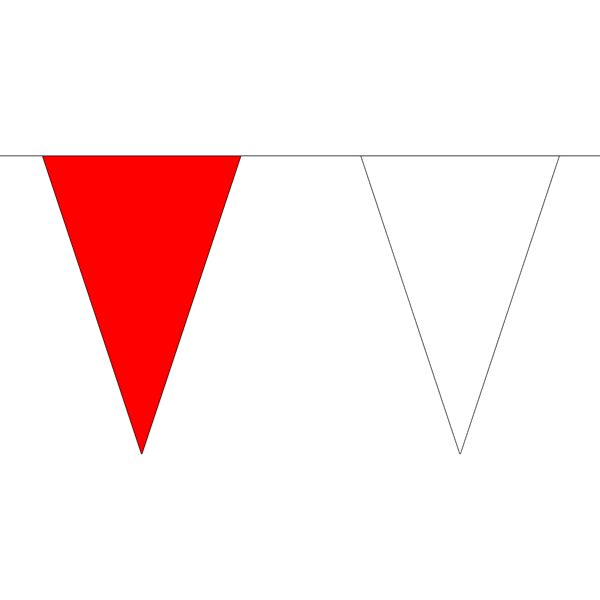 Heavy-Duty Red and White Bunting Triangle