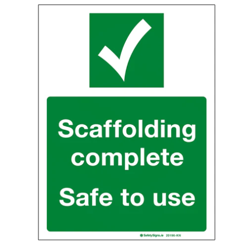 SCAFFOLDING COMPLETE SAFE TO USE SIGN 600 X 400