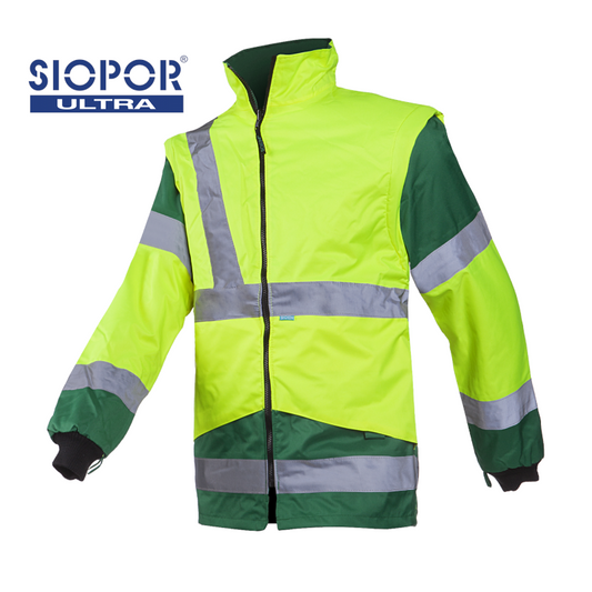 Sioen Skollfield Hi-vis Rain Jacket with Detachable Bodywarmer