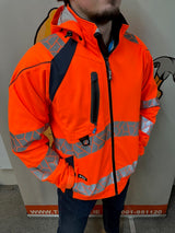 SYNQ® Sioen Deteqtor High-Vis Softshell Stretch Jacket Orange/Navy