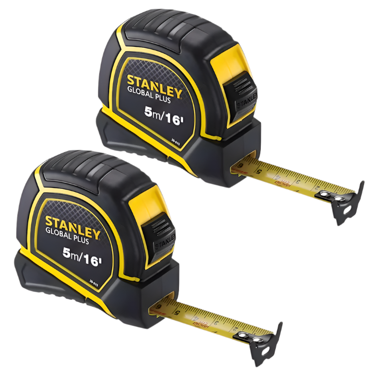 STANLEY 5M/16FT GLOBAL PLUS MEASURING TAPE (PACK OF 2)