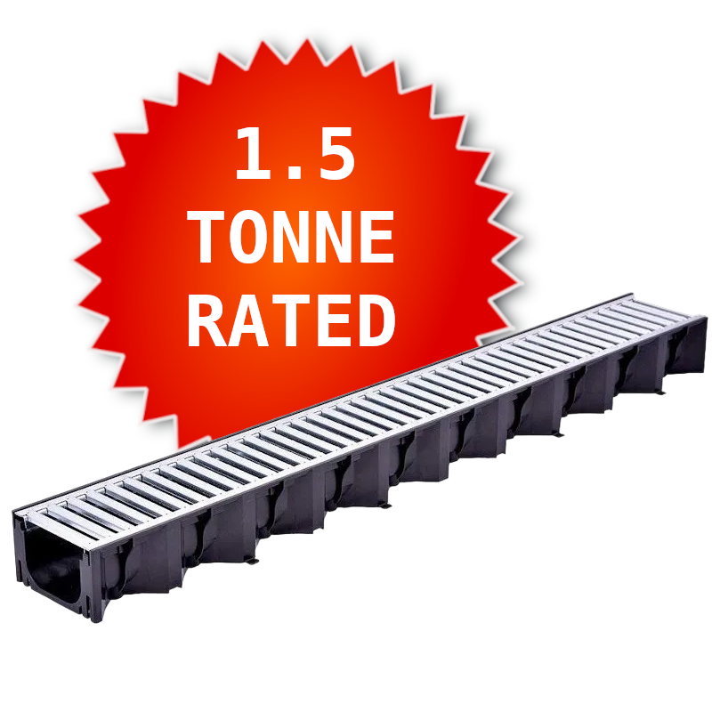 Plastic Channel Drain with Galvanised Grid