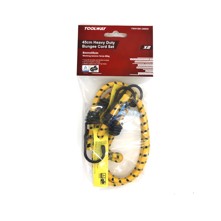 Toolway 8 x 450mm Yellow Bungee Straps (Pack of 2)