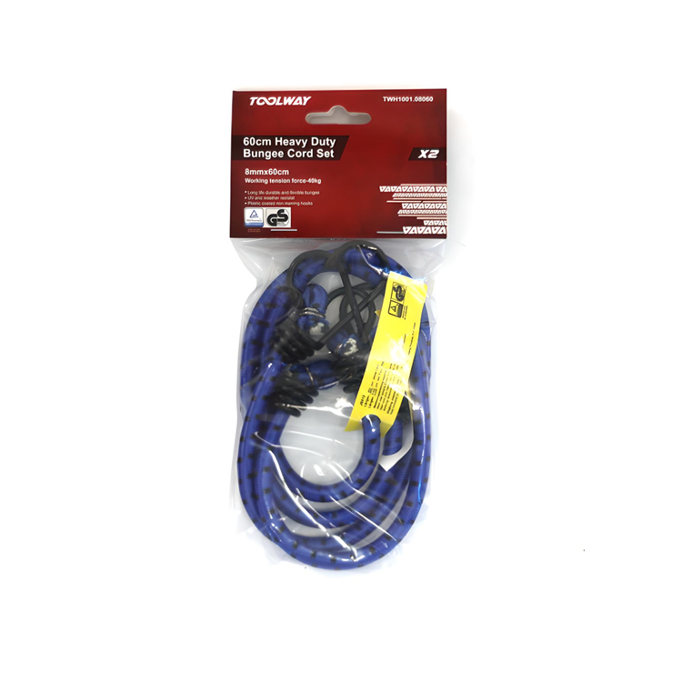 Toolway 8 x 600mm Blue Bungee Straps (Pack of 2)