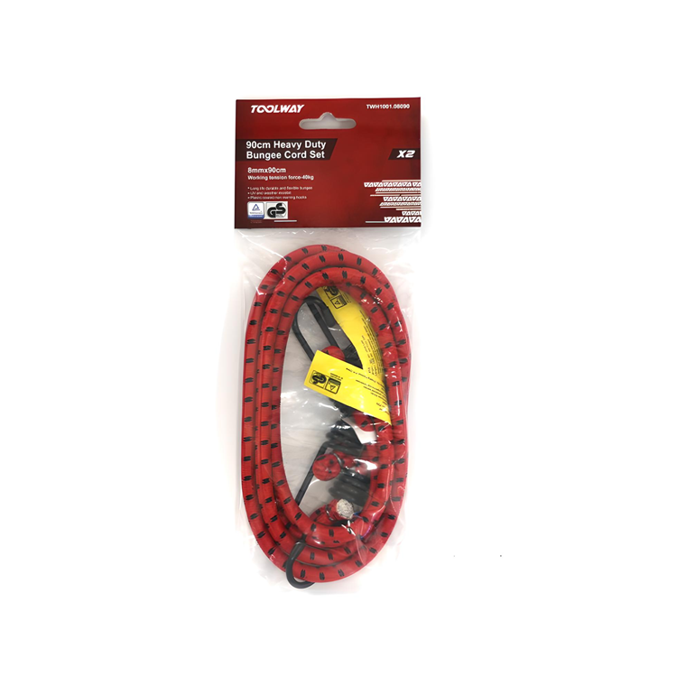 Toolway 8 x 900mm Red Bungee Straps (Pack of 2)