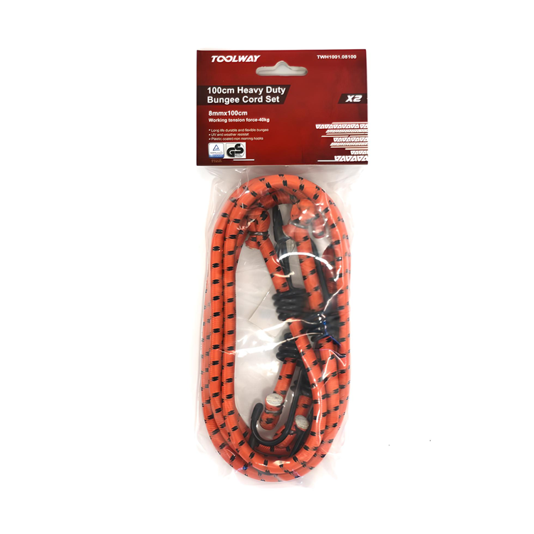 Toolway 8 x 1000mm Orange Bungee Straps (Pack of 2)