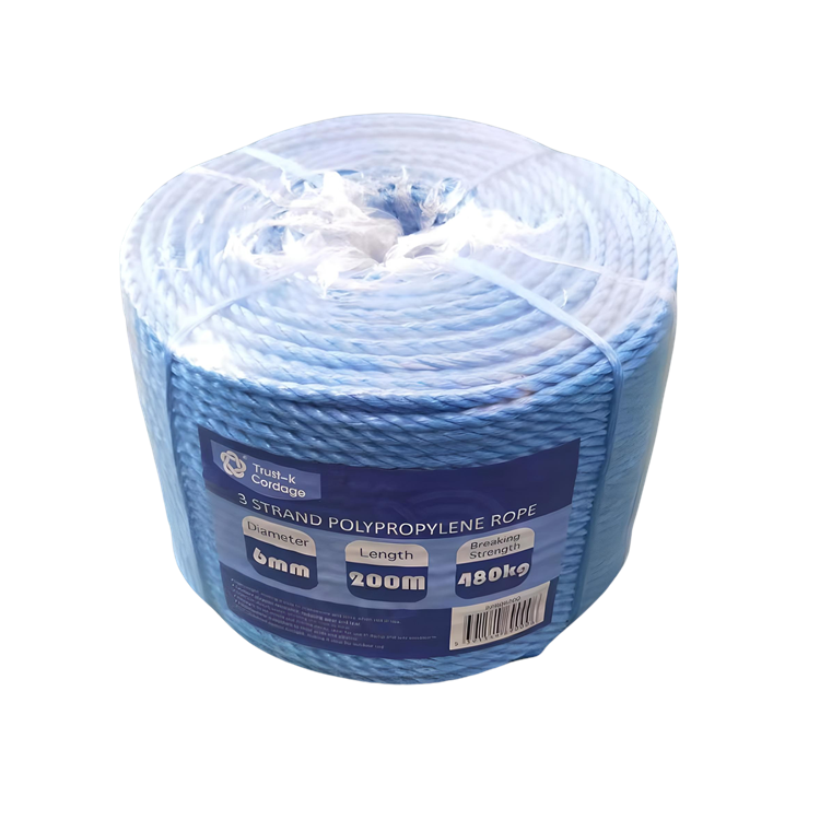 TRUST-K 6MM X 200M 3 STRAND TWISTED ROPE