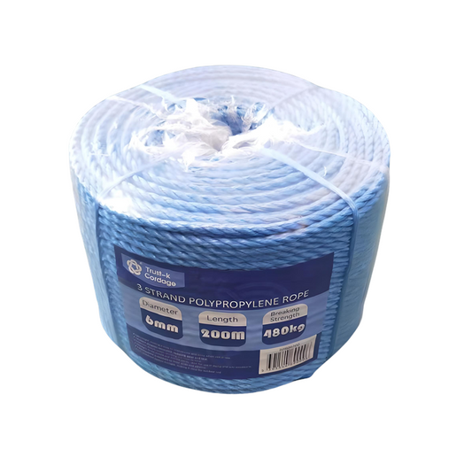 TRUST-K 6MM X 200M 3 STRAND TWISTED ROPE