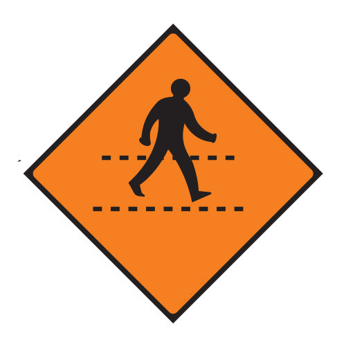 WK 082 ROAD SIGN PEDESTRIAN WALKING 600 X 600 PLASTIC