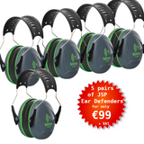 JSP Sonis®1 Adjustable Ear Defenders 27dB SNR - Grey / Green (Pack of 5)