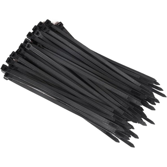 Pack of 100 4.8mm x 200mm Black Cable Ties