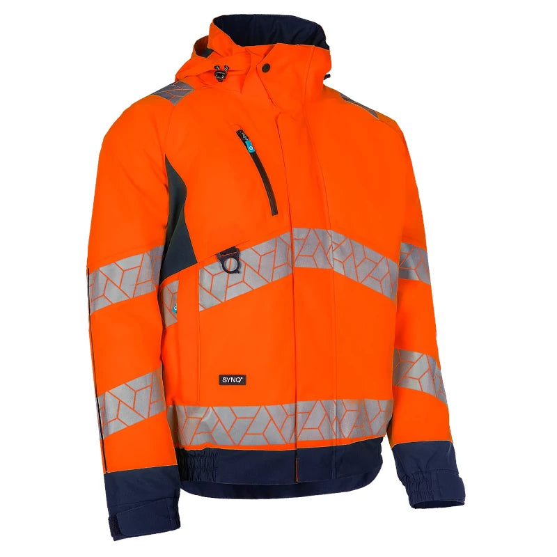 SYNQ® Sioen Beamer High-Vis Winter Bomber Jacket Orange/Navy