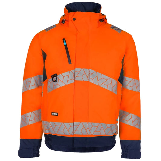 SYNQ® Sioen Beamer High-Vis Winter Bomber Jacket Orange/Navy