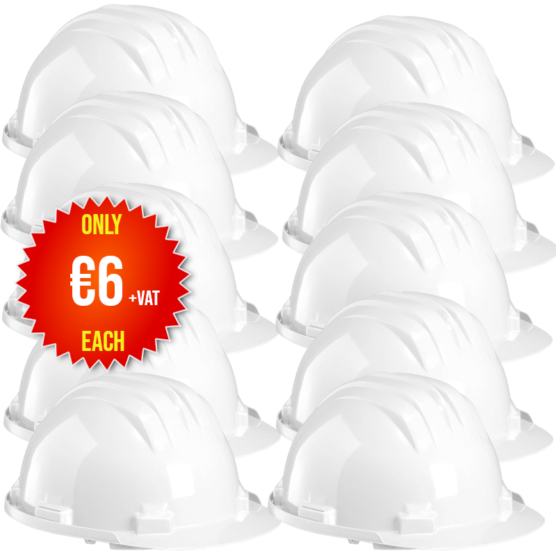 Climax Wheel Ratchet Safety Helmet White (Pack of 10)