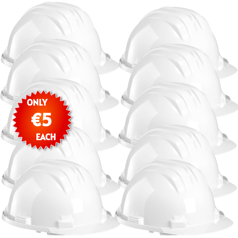 Climax Wheel Ratchet Safety Helmet White (Pack of 10)