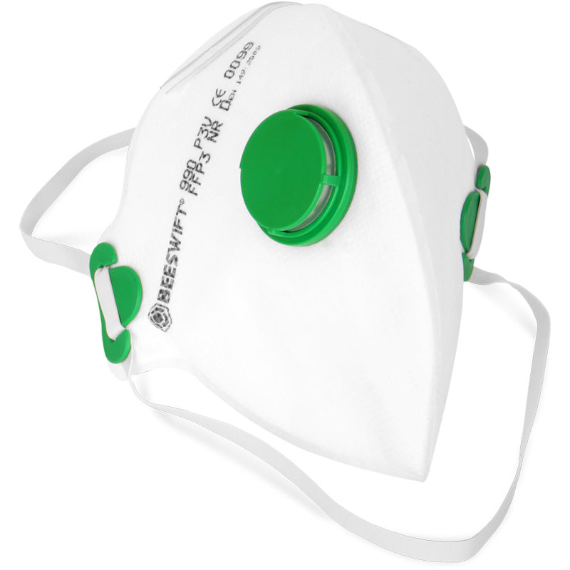 Beeswift Fold Flat P3 Valved Mask White (Box of 20)