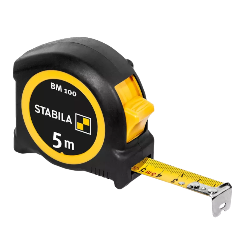 Stabila 5m (16.4 ft) BM 100 pocket tape, metric scale