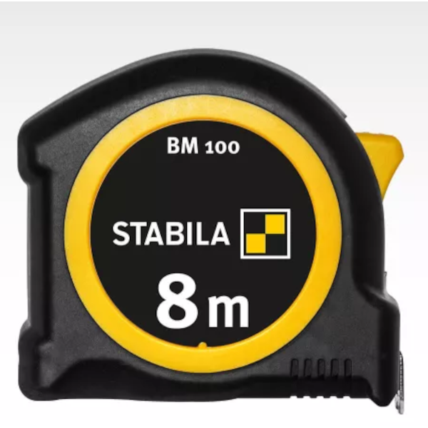Stabila Set of 2 BM 100 Pocket Tapes - 5m (16.4 ft) & 8m (26.2 ft) , metric scale