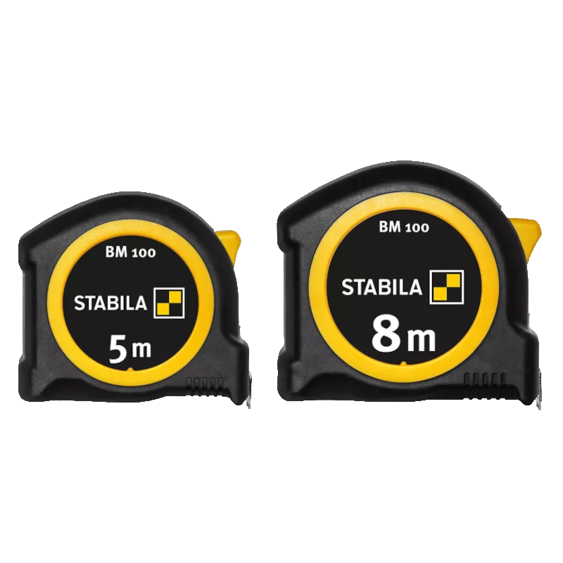 Stabila Set of 2 BM 100 Pocket Tapes - 5m (16.4 ft) & 8m (26.2 ft) , metric scale