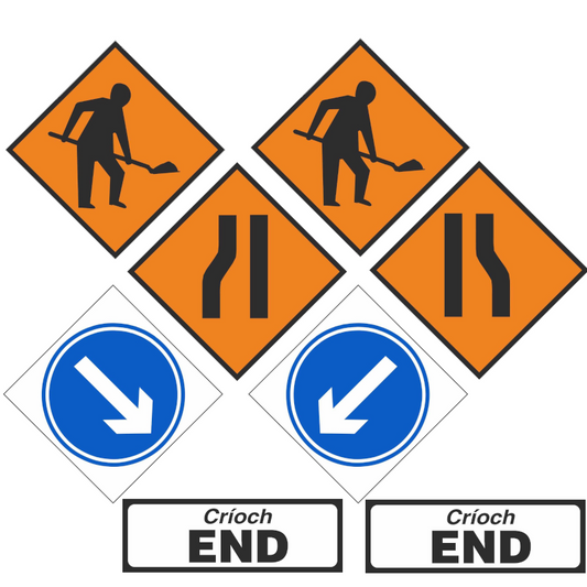 Chapter 8 Cone-mounted Road Signs Bundle (Pack of 8)