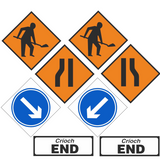 Chapter 8 Cone-mounted Road Signs Bundle (Pack of 8)