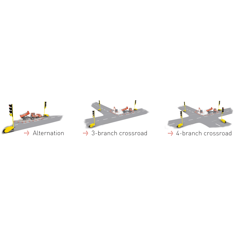 Set of 2 Tempo Temporary Traffic Lights - with Remote Control and Countdown Timer