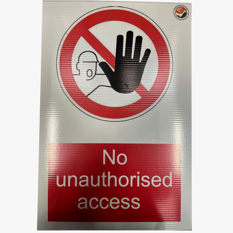 Construction Site No Unauthorised Access Notice