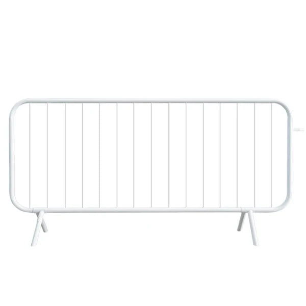 Red or White Powder Coated Crowd Control Barrier - Fixed Leg