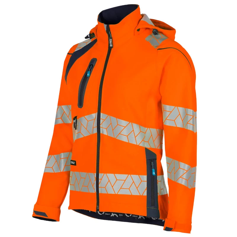 SYNQ® Deteqtor Women's Orange/Navy High-Vis Softshell Jacket, Stretch